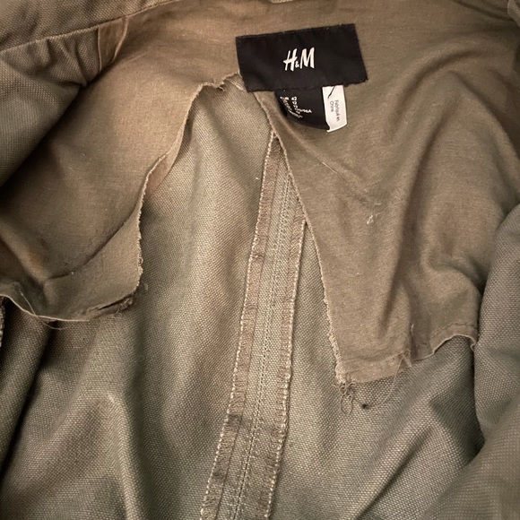 H&M Kakhi Green Ladies Utility Jacket Size 12 - Picture 4 of 4